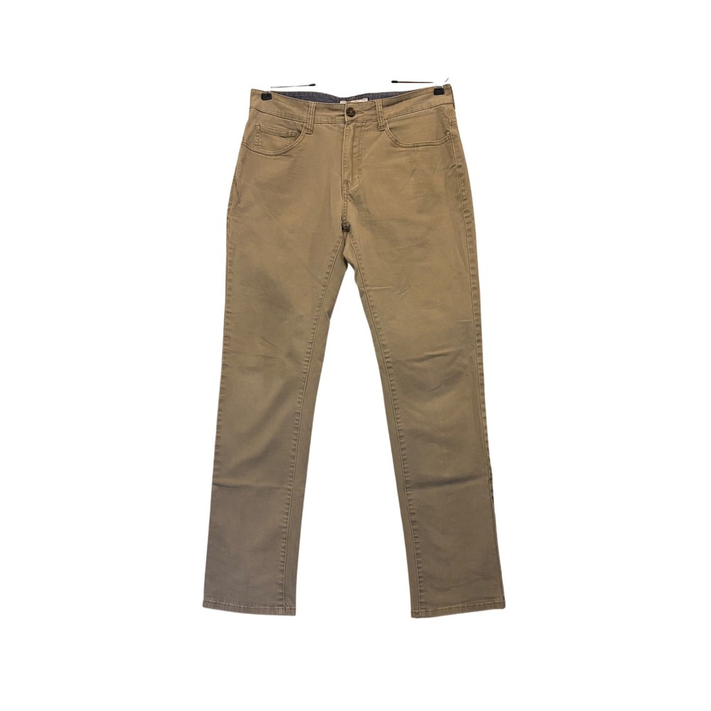 Flag & Anthem Chino Pants Mens 31x32 Tan Slim Fit Stretch Cotton Preppy Gorp